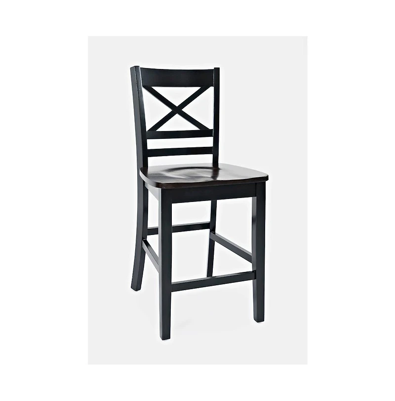 Jofran Asbury Park Solid Acacia Farmhouse X Back Stool (Set of 2