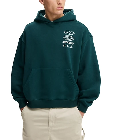 Cotton On Men's Long-Sleeve Graphic Hooded Sweatshirt