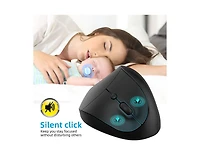 Risokeys 2.4G Wireless Ergonomic Vertical Mouse, 6 Buttons, 3 Dpi Levels, Silent Click, Comfortable Grip for Office, Gaming, Pc & Mac