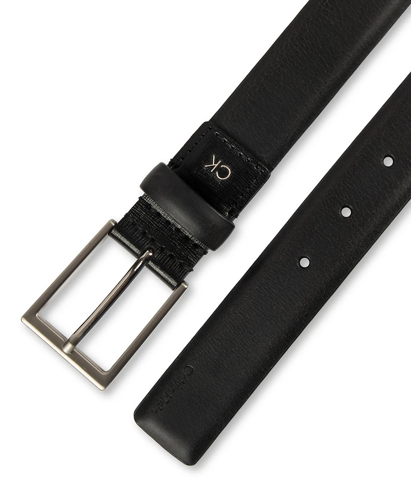 Calvin Klein Men's Smooth and Saffiano Leather Dress Belt