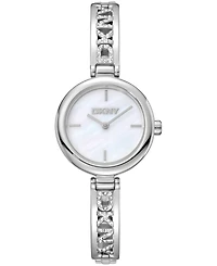 Dkny Women's White Dial Stainless Steel Crystal Accented Jewelry Bracelet Watch, 26mm