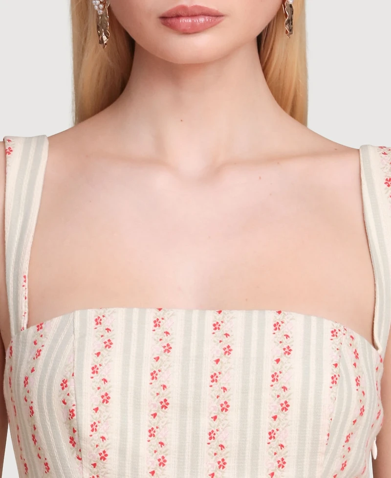 Avec Les Filles Women's Square Neck Mini Dress