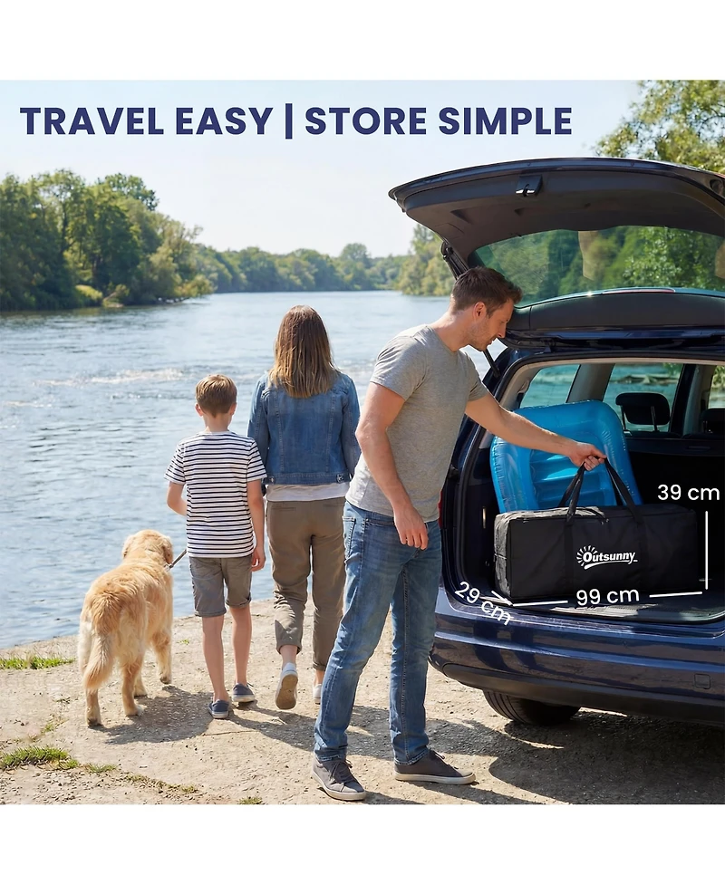 Outsunny 8FT Inflatable Water Hammock Floating Ring Dock Platform,