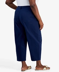 On 34th Trendy Plus High-Rise Twill Barrel-Leg Pants, Macy's Exclusive