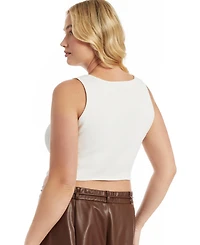 June & Vie Women's and Pointelle Cropped Sweater