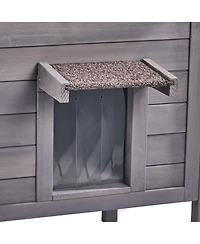 Aostirmotor Outdoor Cat House: Insulated Wooden Shelter with Sloped Roof & Pvc Door Flaps for Feral & Stray Cats
