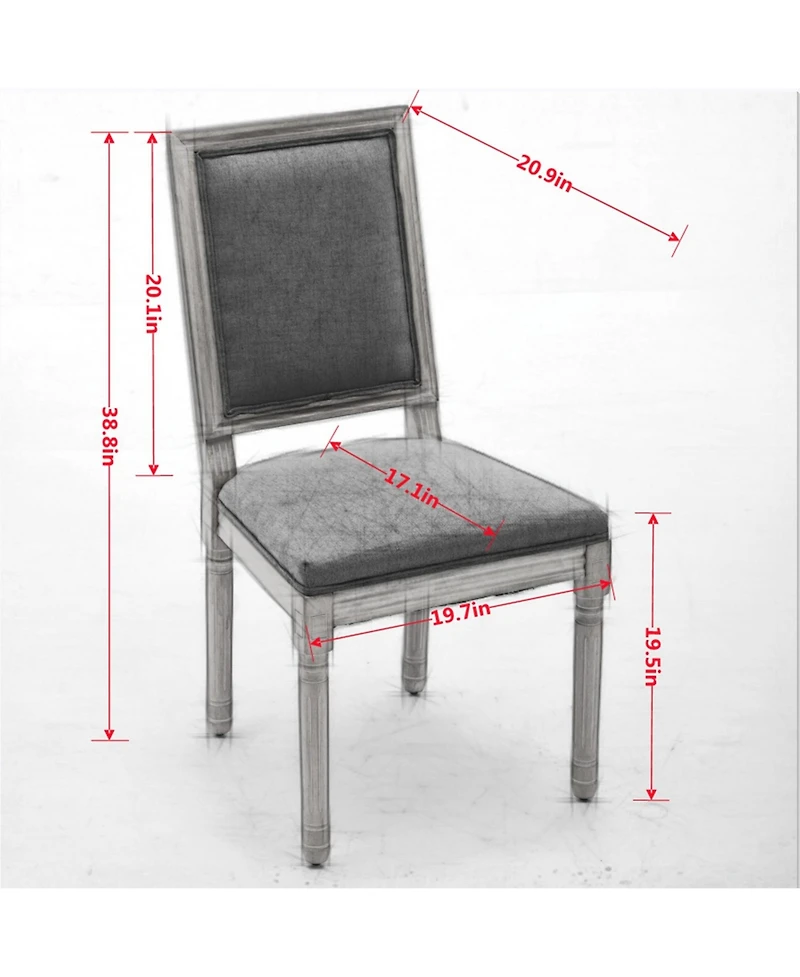 Boyel Living Set of 2 Classic Dining Chairs Decor Chairs with Soft Foam Seat and Solid Wood Frame