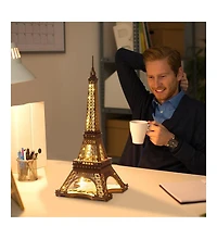 Robotime 3D Puzzle for Adults Diy Model Building Kit with Led Light Wooden Eiffel Tower Craft Kit Architecture Toy Set Brain Teaser Gifts for Friend