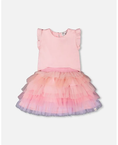 Deux par Toddler Girls Bi-Material Dress