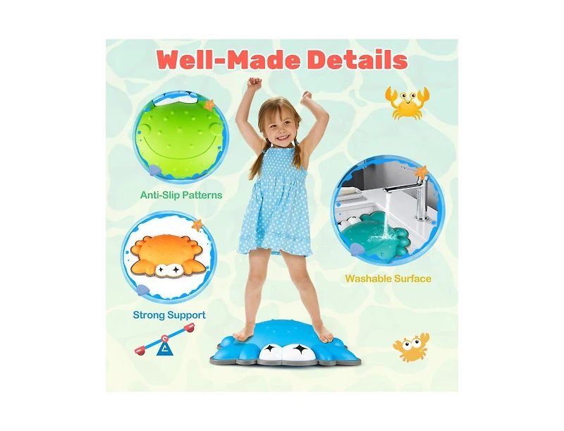 Slickblue 9-Piece Toddler Stepping Stones Non-Slip Balance Play Set