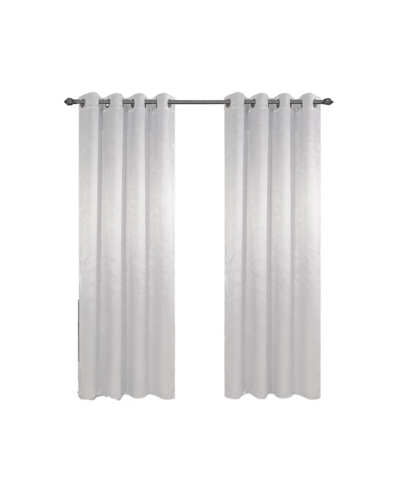 Olivia Gray 100% Polyester 200 Gsm Arlo Embossed Blackout Grommet Curtain
