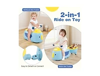 Slickblue Kids Toddler Ride On Vehicle with Trailer and Light Music