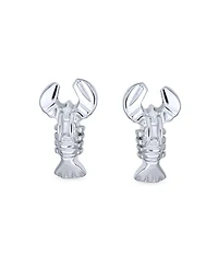 Bling Jewelry Set of 2 Nautical Ocean Marine Life Lobster and Octopus Stud Earrings Silver