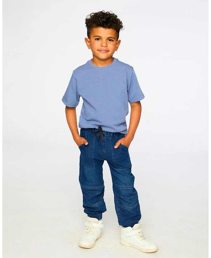 Deux par Baby Boys Stretch French Terry Denim Jogger