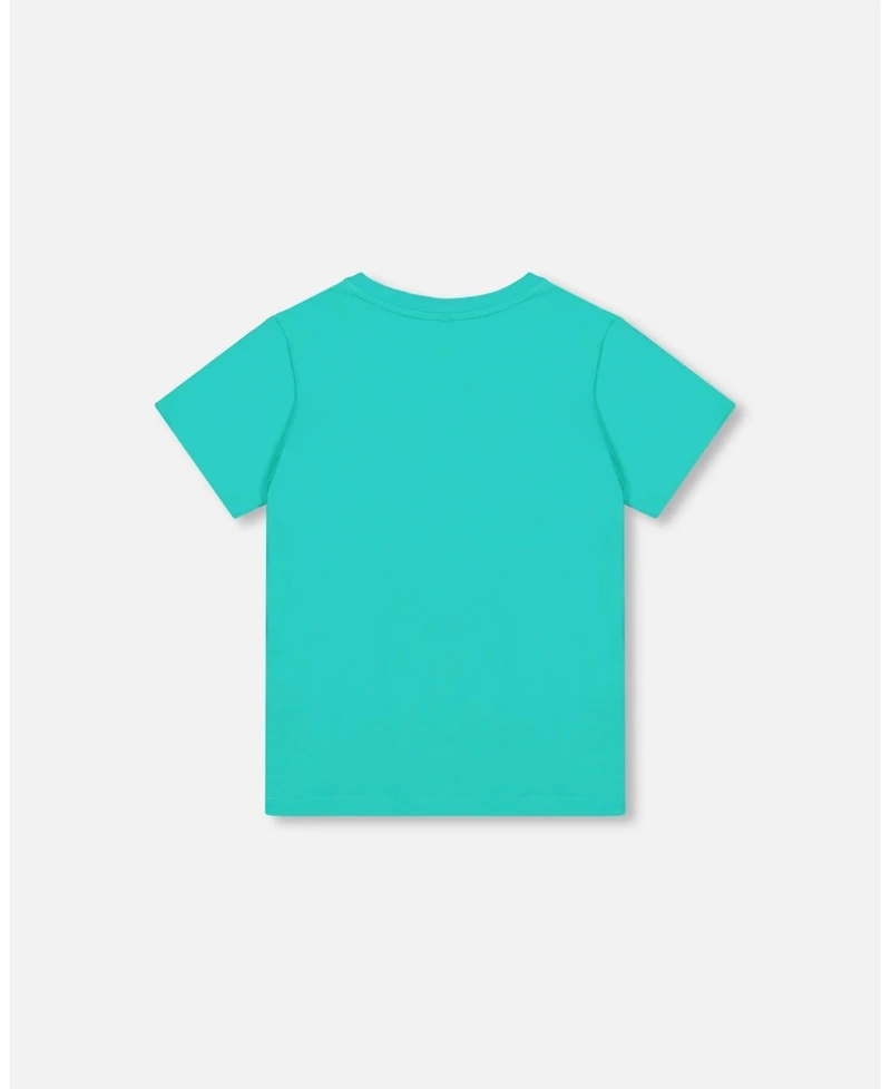 Deux par Deux Big Boys Cotton Jersey T-Shirt Solid Turquoise