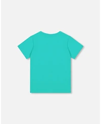 Deux par Deux Big Boys Cotton Jersey T-Shirt Solid Turquoise