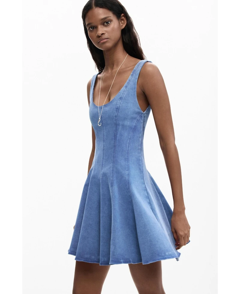 Desigual Women's Skater dress denim effect