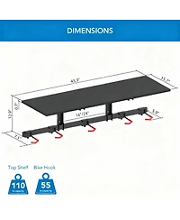 Yigii Adjustable Wall Bike Rack, Holds 5 Bikes, 110 lb Shelf, Rubber Coated Hooks, Easy Install