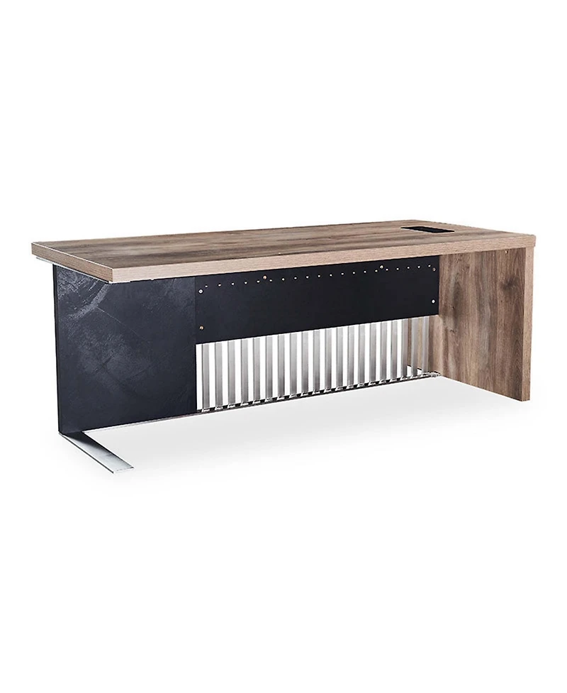 Logicfox Executive Office Desk with Stainless Steels Sturdy Frame 1.97IN Thick Desktop