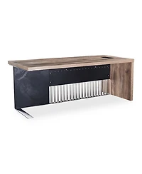 Logicfox Executive Office Desk with Stainless Steels Sturdy Frame 1.97IN Thick Desktop