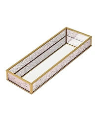 Lauraella Handcrafted Glass Tray, Decorative Storage Tray for Makeup, Jewelry, Desk