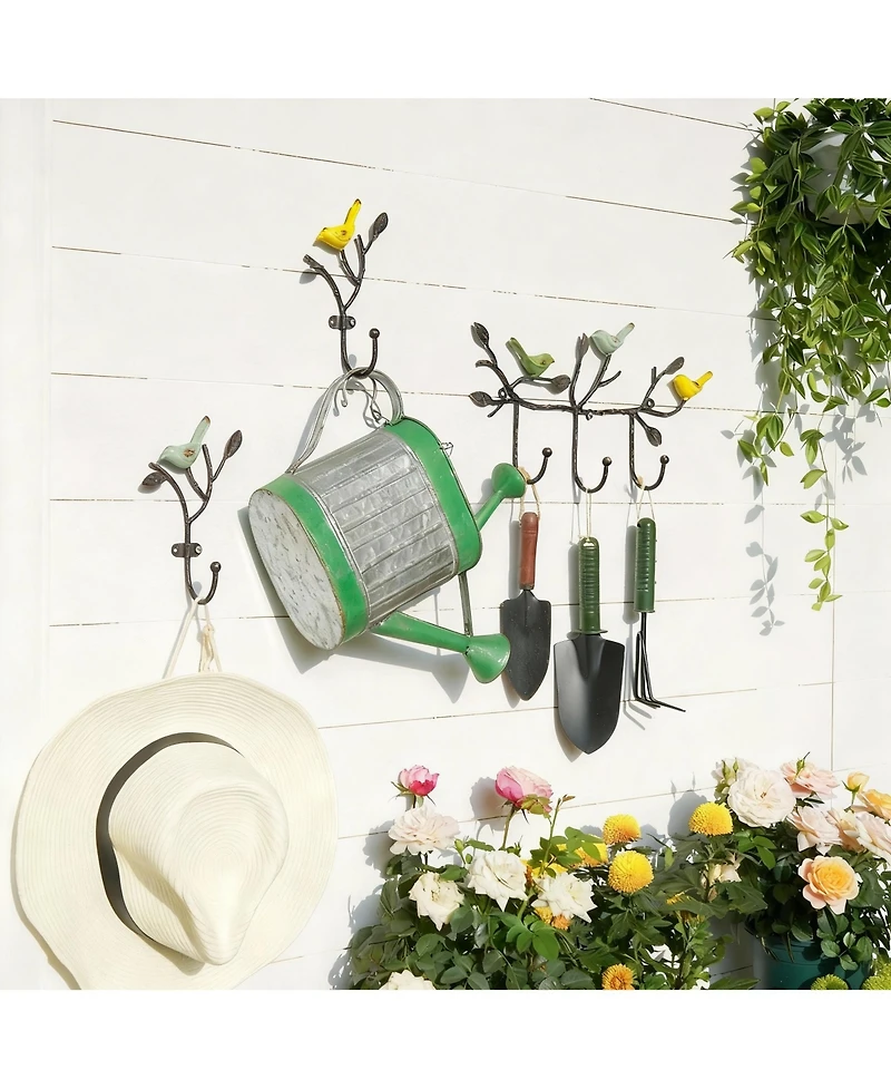 Yigii Rustic Metal Bird-Branch Coat Rack for Home Decor