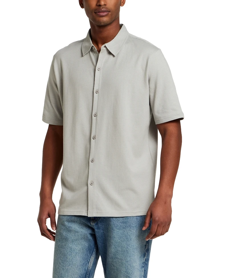 Weatherproof Vintage Men's Twill Short-Sleeve Button Shirt