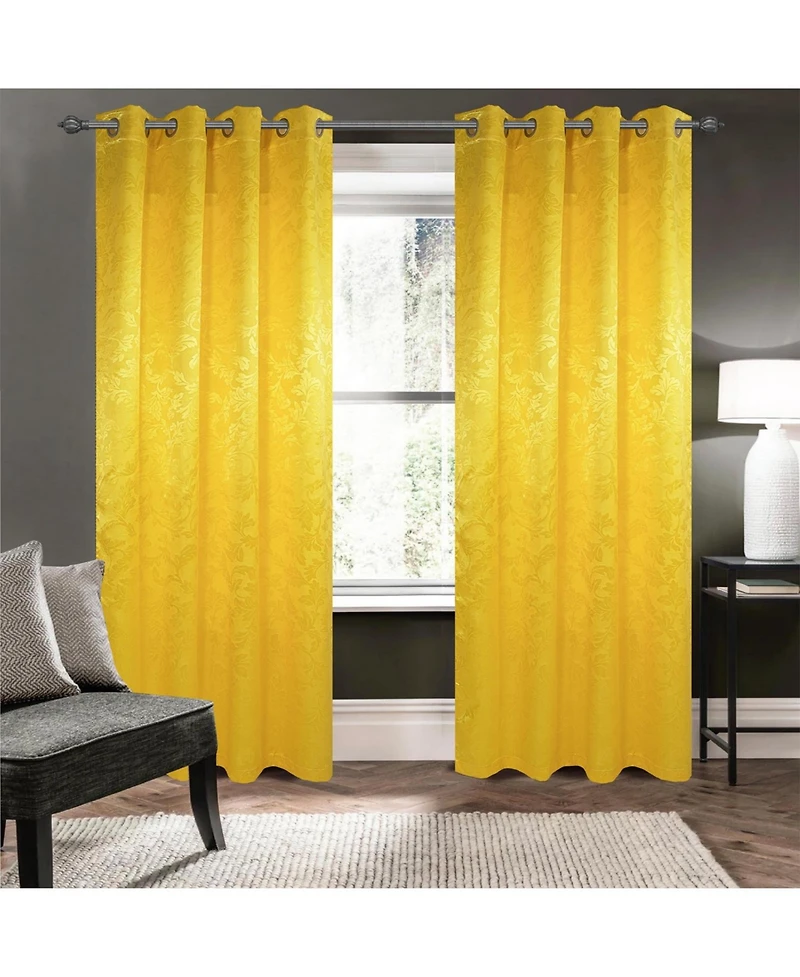 Olivia Gray 100% Polyester 200 Gsm Dyson Embossed Blackout Grommet Curtain Panel 54" x 84"