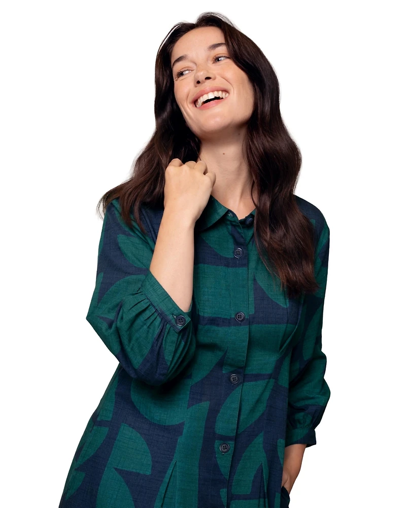 Celtic & Co. Women's Pleat Detail Shirt Dress