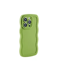Auramma Green Plain Wavy iPhone 14 Pro Max Case