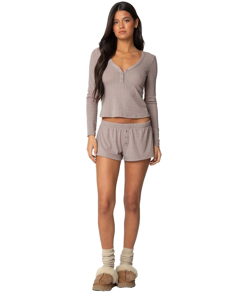 Edikted Women's Keely Pointelle Shorts