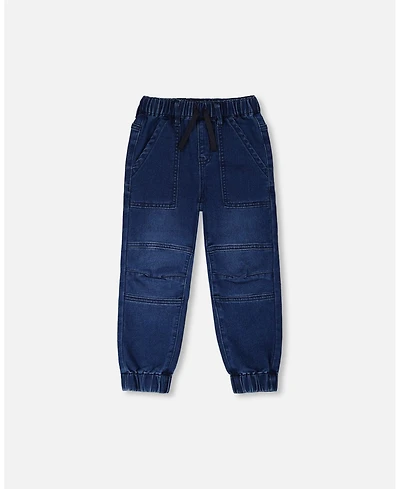 Deux par Boy Stretch French Terry Denim Jogger Navy Blue - Child