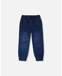 Deux par Boy Stretch French Terry Denim Jogger Navy Blue - Child
