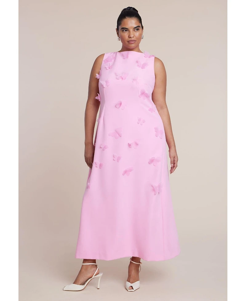 Eloquii Women's Plus Applique Column Dress