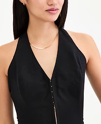 Bar Iii Women's Smocked-Back Linen-Blend Vest, Macy's Exclusive