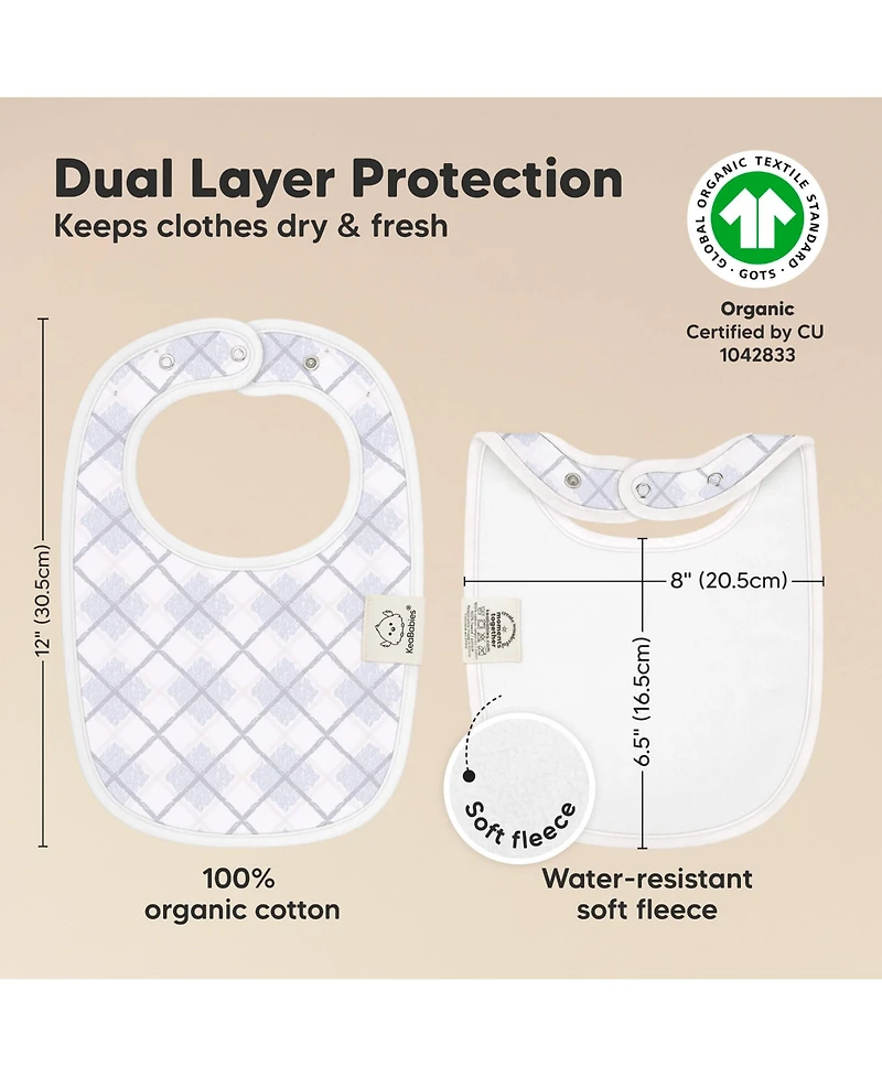 KeaBabies 8pk Baby Bibs for Boy, Drool Bib Boys and Girls, Infant Teething