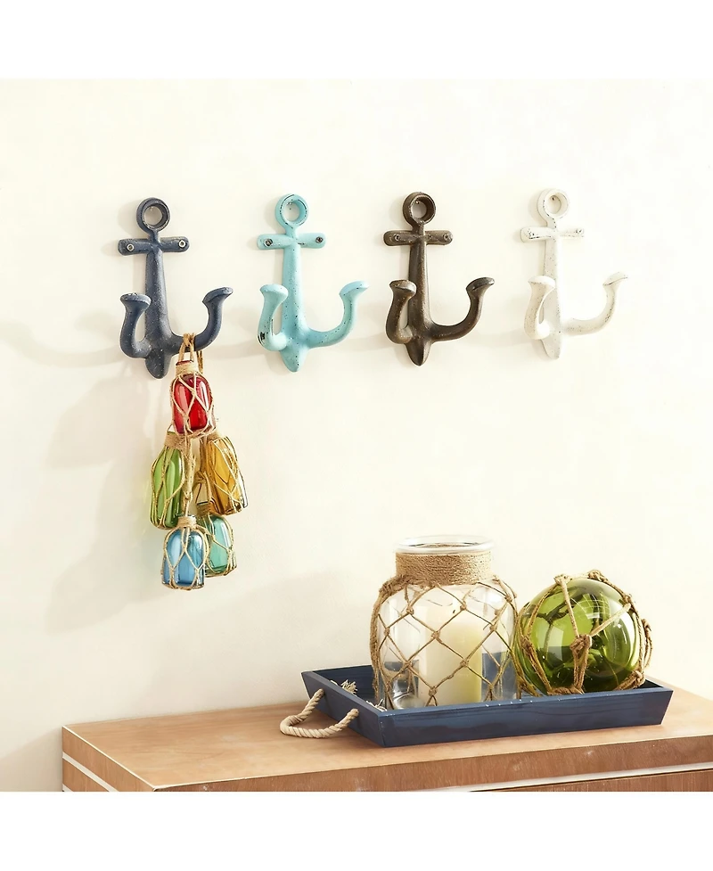 Yigii 4 Piece Metal Anchor Wall Hooks for Coats Hats