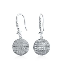 Bling Jewelry Modern Cocktail Pave Cz Statement Disco Ball Earrings Cubic Zirconia