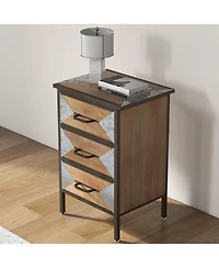 gaomon Wooden Floor 3 Drawers, Freestanding Entryway Storage Unit Console Table, Modern Organizer Cabinet for Living Room, Bedroom, Bathroom