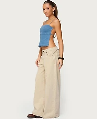 Edikted Women's Conley Backless Denim Top