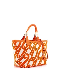 Pre-Owned HERMES 25 Sac Steeple Tote Printed Toile with Leather