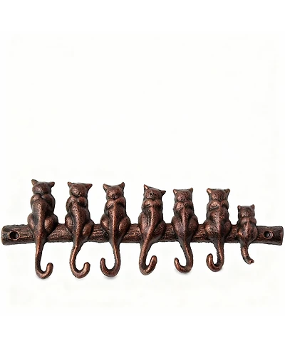 Draft - Yigii Cast Iron Wall Hook Rack with 7 Hooks - Rustic Decor for Coats, Hats, Keys