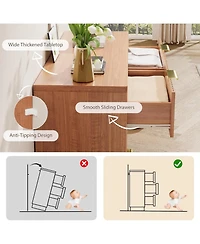 gaomon Modern 6 Drawer Dresser for Bedroom, 47 in Wood Chest of Drawers, Compact Nursery Dresser Storage Cabinet