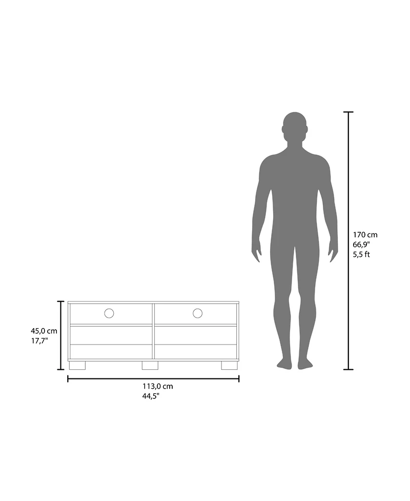 Fm Furniture Mescal Tv Stand Multistorage with a Door and Open Storage