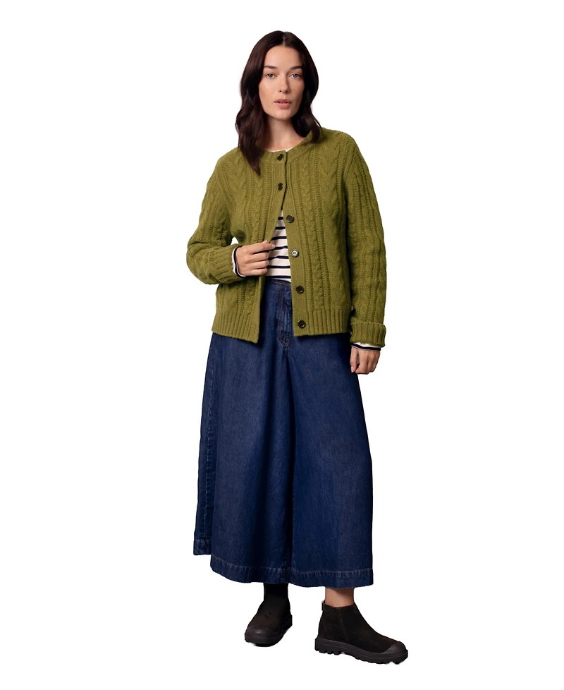 Celtic & Co. Women's Merino Wool Cable Knit Cardigan