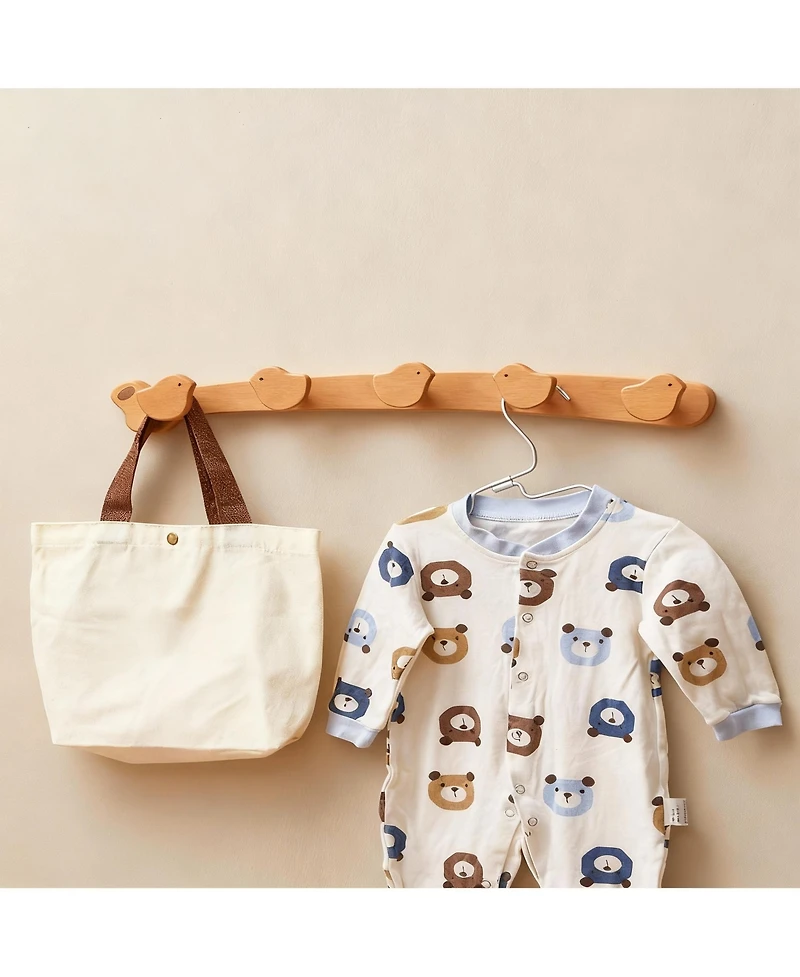 Yigii Wooden Bird-Shape Hooks for Kids' Rooms