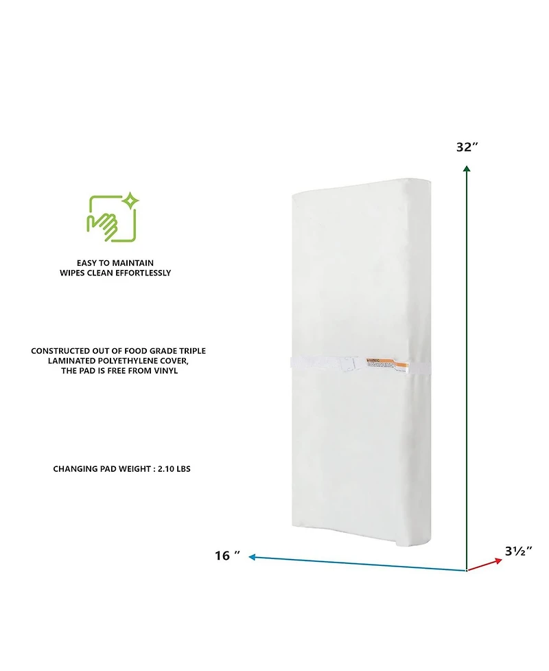 Evolur Baby 3-Sided Contour Changing Pad with 2 Cotton Covers