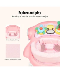 Dream On Me Baby Aloha 2-in-1 Foldable Walker with Adjustable Height, Music Tray, Padded Seat & Removable Mat (6–36m)