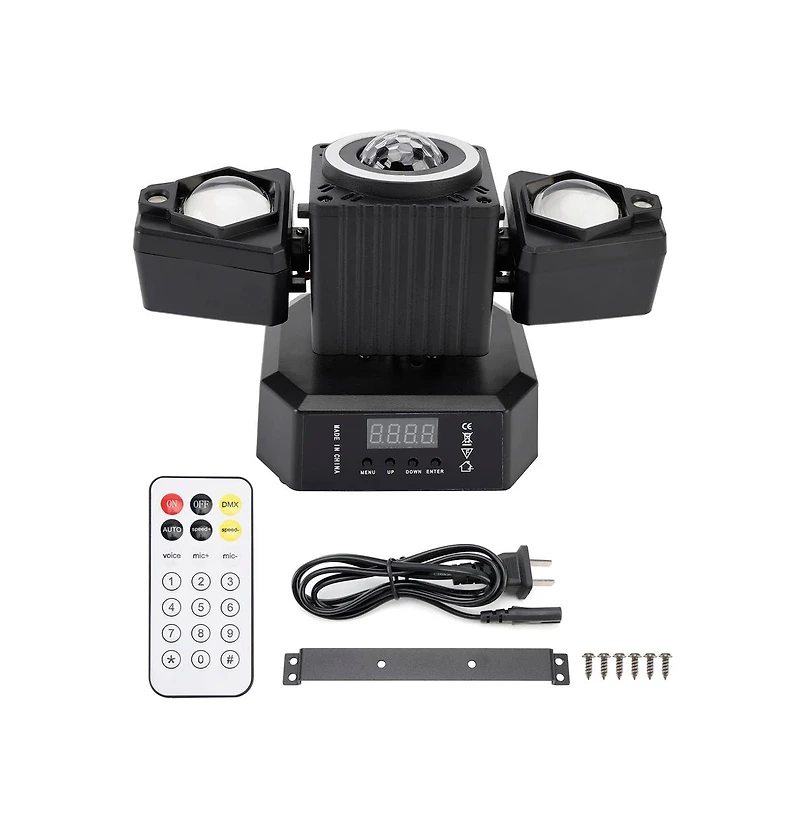 Artudatech 5-in-1 Rotating Disco Ball Light with Rgbw, Laser, Strobe & Dmx Control