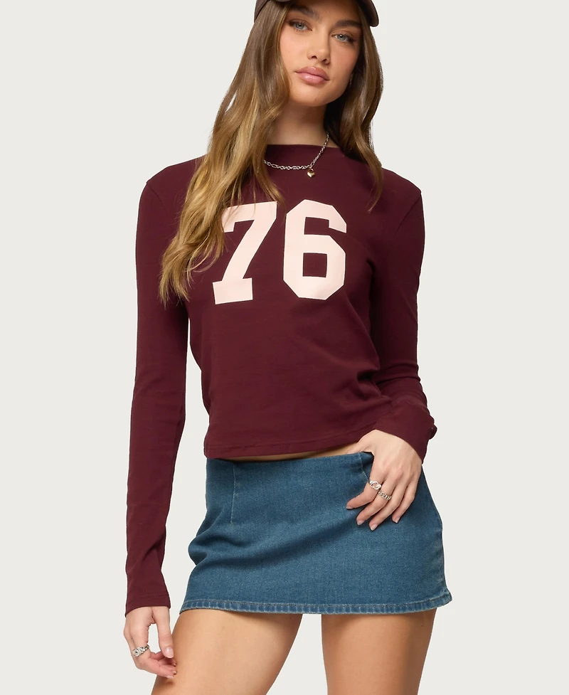 Edikted Womens 76 Long Sleeve T Shirt